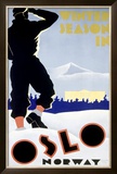 Winter Snow Season, Oslo, Norway Framed Giclee Print