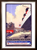 Paris-Havre-New York Framed Giclee Print by Albert Sebille