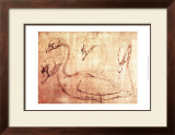 Sepia Swan Study Poster by Jean-Baptiste Oudry