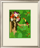 Girl in Tropical Paradise with Flowers Prints by Noriko Sakura