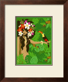 Girl in Tropical Paradise with Flowers Posters by Noriko Sakura