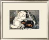 Persian Cat and Gold Fish Poster by Ebby Hoyt
