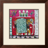 Pink Elephant with Lilies II Prints by Relton & Marine 