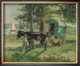 Gipsy Waggon Print by Camille Pissarro