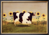 Cow With Sunflowers Posters by Thomas LaDuke