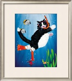 Snorkel Kitty Print by Peter Powell