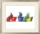 Three Rabbits and Pots Prints by Alan Baker