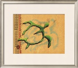 Hilihili Honu, Green Sea Turtle Framed Giclee Print by Lynn Cook