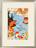 Goldfish and Cat Framed Giclee Print