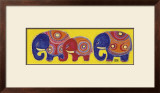 Family of Elephants in Yellow Prints by Sophie Jourdan