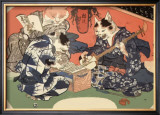 Singing Kimono Cats with Shamisen Poster by Daisuke Yamashina