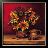 Sunflowers with Plums Posters by Andres Gonzales