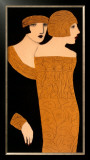 Two Women in Gold Frocks Print by Markert 