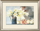 Longiflorum Lilies in a Jug Print by Linda Burgess
