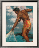 Island Fisherman Framed Giclee Print by Mickelson 