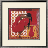 Kneeling in Scarlet Dress II Posters by Mireille Turcot