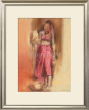 Woman in Red Poster by Talantbek Chekirov