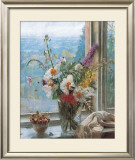 Still Life with Flowers and Chestnuts Print by Malcolm Milne