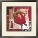Kneeling in Scarlet Dress I Art by Mireille Turcot
