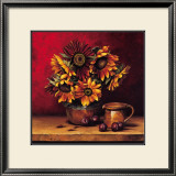 Sunflowers with Plums Poster by Andres Gonzales