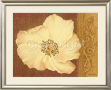 Gold Scroll Flower Head Posters by Anne Searle
