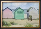 Beach Huts Art by Jane Hewlett