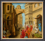 Bazaar at Midday Prints by Sukhpal Grewal