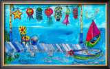 Summer Boat Dock Party Prints by Deborah Cavenaugh