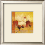 Houses and Trees in Orange and Red II Prints by Claudio Furlan