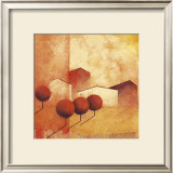 Houses and Trees in Orange and Red IV Print by Claudio Furlan