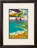 Biplane Over the Coastline Prints by Lucille Webster Holling