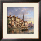 Riverside Village I Poster by Charles Kuwasseg