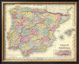 Spain and Portugal, c.1856 Framed Giclee Print by G. W. Colton