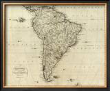 Map of South America, c.1796 Framed Giclee Print by John Reid