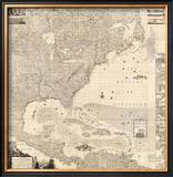 Composite: British Empire in America, c.1733 Framed Giclee Print by Henry Popple