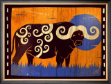 Woodblock Buffalo Print by Benjamin Bay
