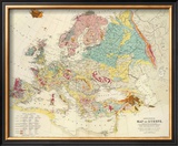 Geological Map of Europe, c.1856 Framed Giclee Print by Sir Roderick Impey Murchison