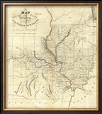 Map of the States of Illinois & Missouri, c.1823 Framed Giclee Print by Lewis C. Beck