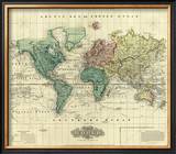 World on Mercators Projection, c.1823 Framed Giclee Print by Henry S. Tanner