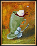 Dancing Coffee Framed Giclee Print by Nobu Haihara