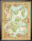 Maui Discovered, Map of Maui Art by Dave Stevenson