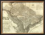 Plan of the City of Washington, c.1795 Framed Giclee Print by John Reid