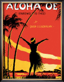 Aloha Oe Music Sheet Framed Giclee Print by LeMorgan 