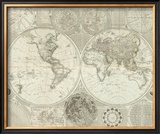 Composite: World or Terraqueous Globe, c.1787 Framed Giclee Print by Samuel Dunn