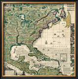 America Septentrionalis A Map of the British Empire in America, c.1733 Framed Giclee Print by Henry Popple