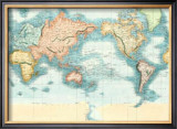 The World on Mercator's Projection Posters by Rapkin 