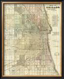 Map of Chicago, c.1857 Framed Giclee Print by Rufus Blanchard