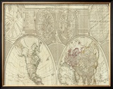 General Map of the World, or Terraqueous Globe, c.1787 Framed Giclee Print by Samuel Dunn