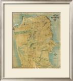 The Chevalier Map of San Francisco, c.1911 Framed Giclee Print by August Chevalier