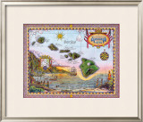 Map of Old Hawaii Framed Giclee Print by Steve Strickland